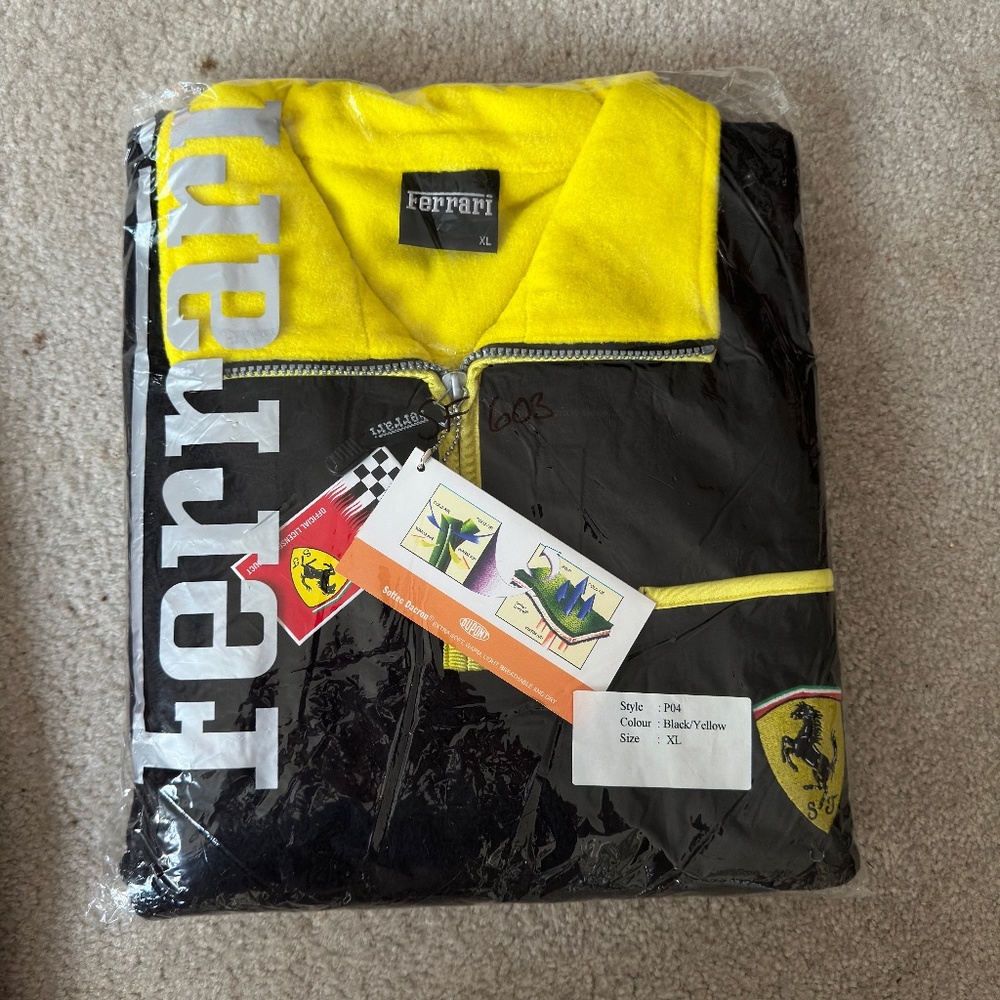 New Ferrari Black Fleece Pullover Jacket